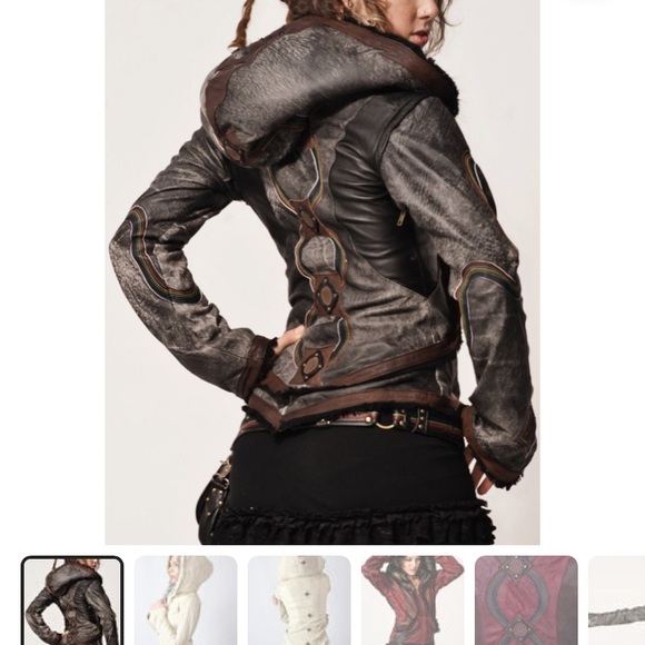 Women's Rainbow leather Serpent  jacket-  handmade - Picture 3 of 5